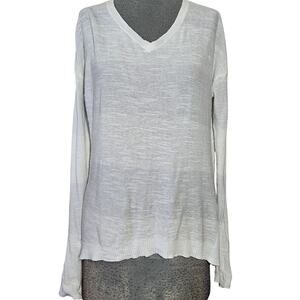 Lightweight V Neck Cotton Blend Sweater Size Small